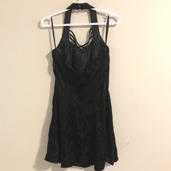 Vintage Dramatix jacquard halter top mini dress - Picture 3 of 9